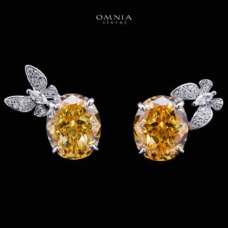 Omnia Maysun Earrings In 925 Silver High Quality Simulated Diamonds