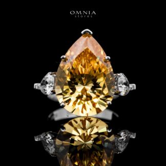 Omnia Carima Light Yellow Ring 2.00 Carat in 925 Silver High Quality Simulated Diamonds