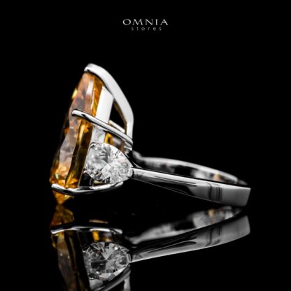 Omnia Carima Light Yellow Ring 2.00 Carat in 925 Silver High Quality Simulated Diamonds - Image 2