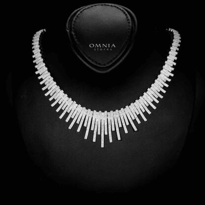 Omnia Ashley Bridal Full Set Accessories High Quality Zircon Stone in Rhodium Plated - Image 3