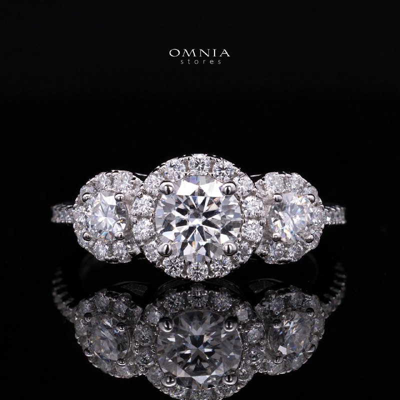 Fawzia White Round Cut Ring GRA Certified in High Quality 925 Silver 6.0mm 0.8ct