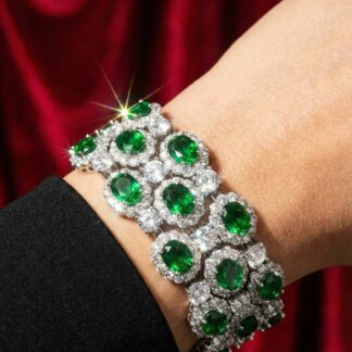 Omnia Fairuz Green Bracelet in High Quality Zircon Stone in Tarnish Resistant Plating