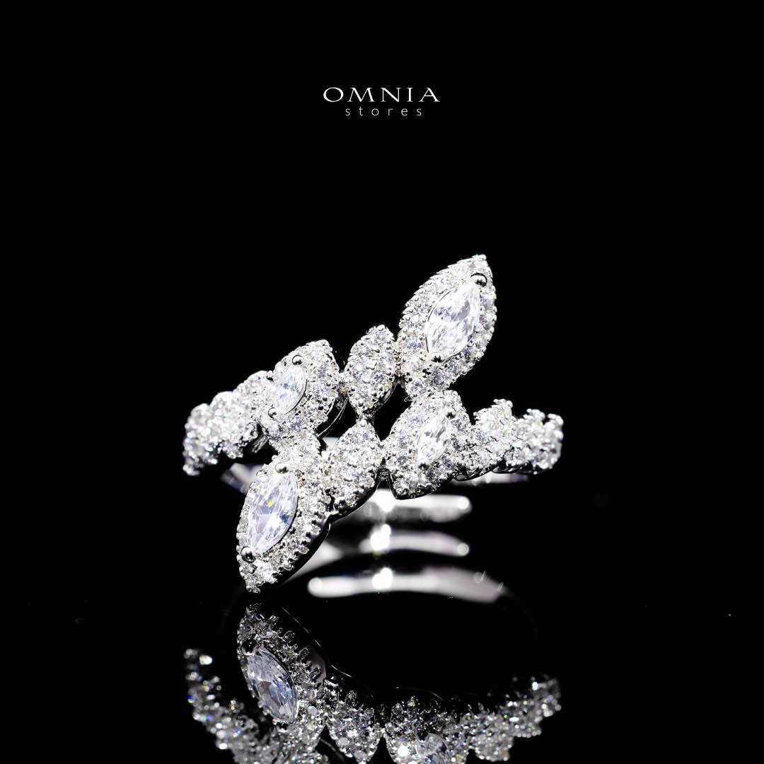 Omnia Nada White Bridal Full Set in High Quality Zircon Stone Rhodium Plated - Image 5