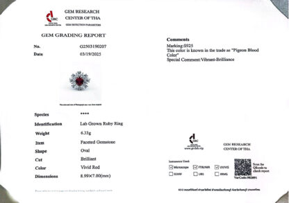 Omnia Jamila Red Ring 92.5 Silver Certified in High Quality Lab Grown Ruby Stone - Image 4