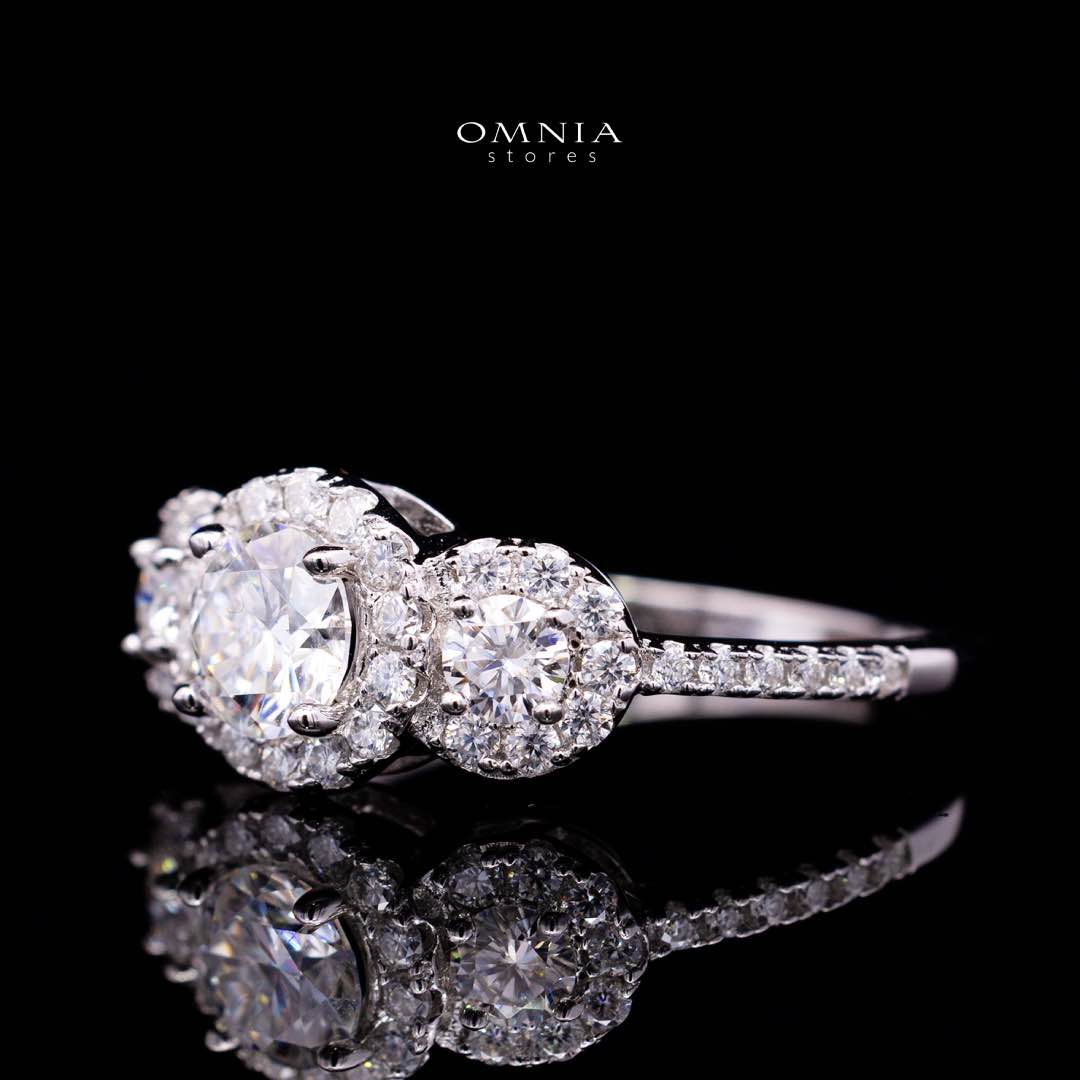 Fawzia White Round Cut Ring GRA Certified in High Quality 925 Silver 6.0mm 0.8ct - Image 2