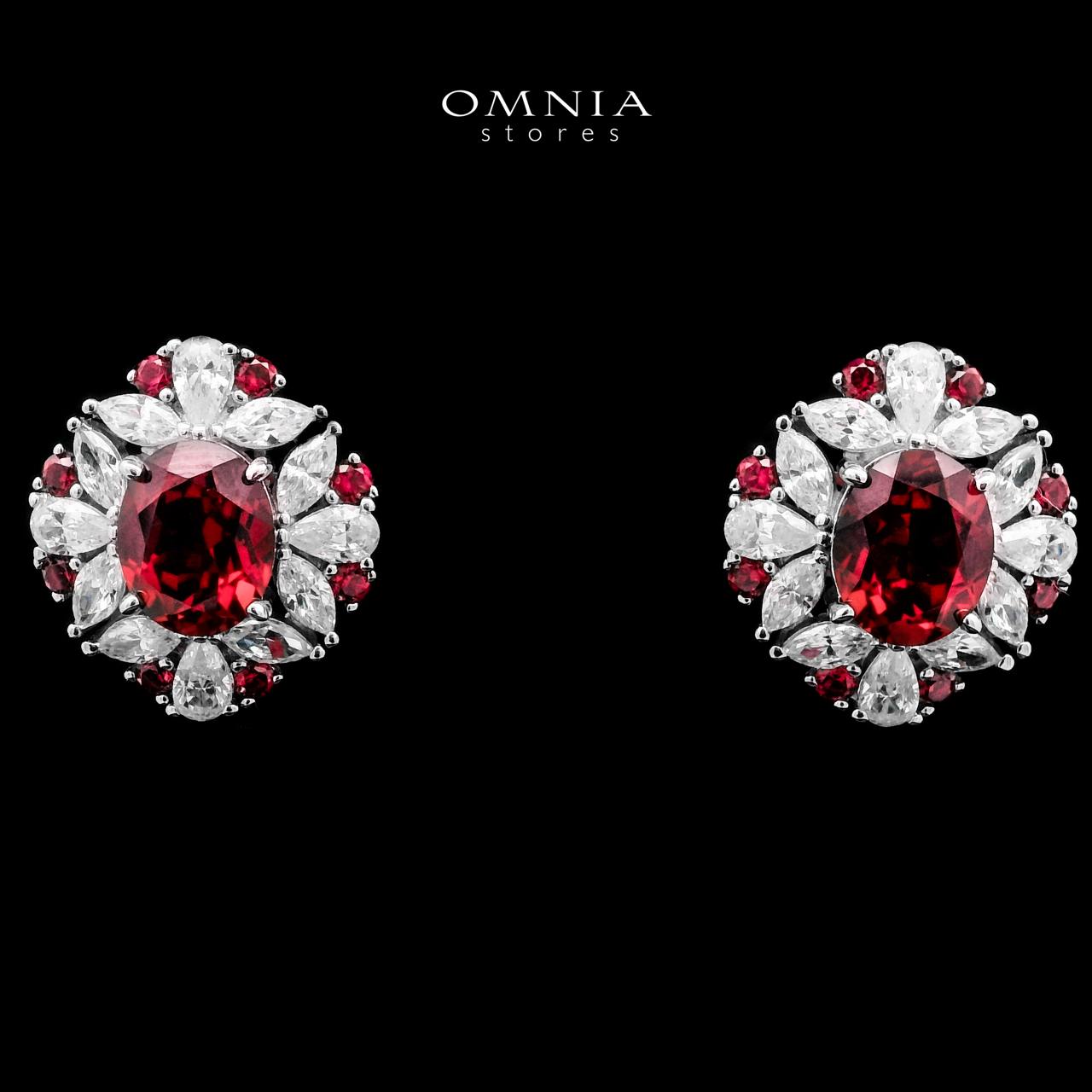 Omnia Kamilah Earrings in 925 Silver With GRC Certifited High Quality Ruby Red Lab Grown Stones - Image 2