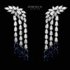 Omnia Rahaf Blue Bridal Full Set Accessories in High Quality Zircon Stone in Rhodium Plated - Image 4