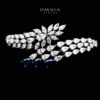 Omnia Rahaf Blue Bridal Full Set Accessories in High Quality Zircon Stone in Rhodium Plated - Image 3