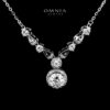 Omnia Badia White Pendant Necklace And Earrings Set in 92.5 Silver with High-Quality Moissanite Stones - Image 3