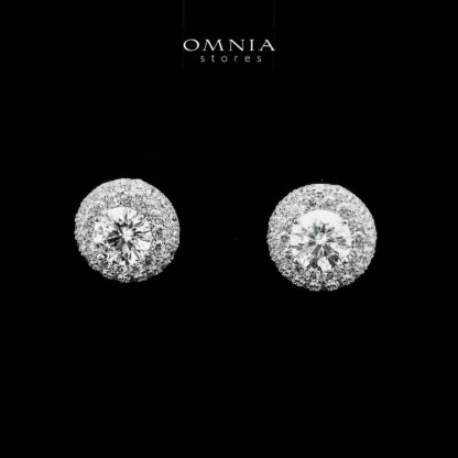 Omnia Badia White Pendant Necklace And Earrings Set in 92.5 Silver with High-Quality Moissanite Stones - Image 4