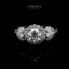 Omnia Fawzia White Ring 92.5 Silver Certified in High Quality Moissanite Stone