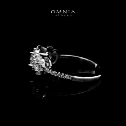 Omnia Fawzia White Ring 92.5 Silver Certified in High Quality Moissanite Stone - Image 3