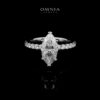 Omnia Ghusun White Ring 92.5 Silver Certified in High Quality Moissanite Stone