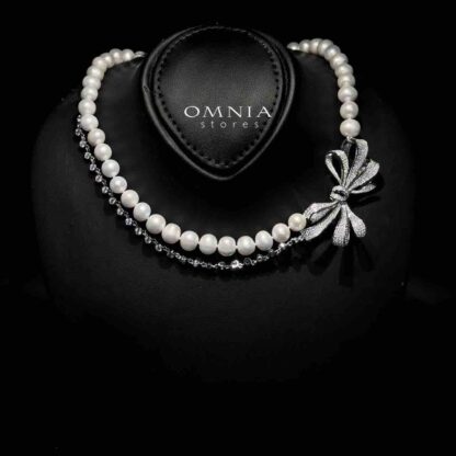 Omnia Murphy Fresh Real Water Pearl Necklace, Bracelet & Ring Set in 92.5 Silver Accessories High Quality Simulated Diamonds - Image 2