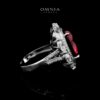 Omnia Ibtisam Red Ring 92.5 Silver Certified in High Quality Lab Grown Ruby Stone - Image 2