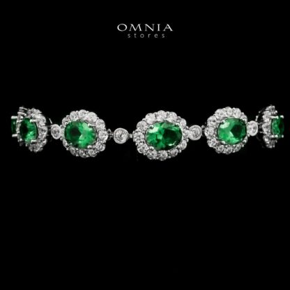 Omnia May Green Bracelet 925 Silver in High Quality Synthetic Nano Stone