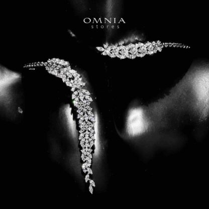 Omnia Nidaa White Bridal Full Set Accessories in High Quality Zircon Stone Rhodium Plated - Image 2