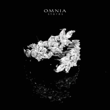 Omnia Nidaa White Bridal Full Set Accessories in High Quality Zircon Stone Rhodium Plated - Image 3
