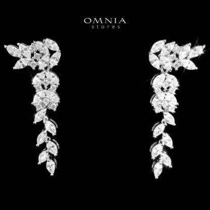 Omnia Nidaa White Bridal Full Set Accessories in High Quality Zircon Stone Rhodium Plated - Image 4