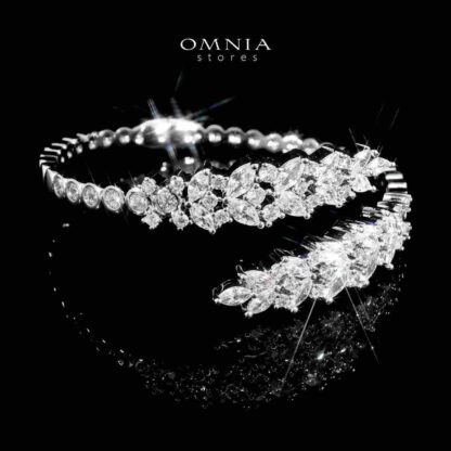 Omnia Nidaa White Bridal Full Set Accessories in High Quality Zircon Stone Rhodium Plated - Image 5