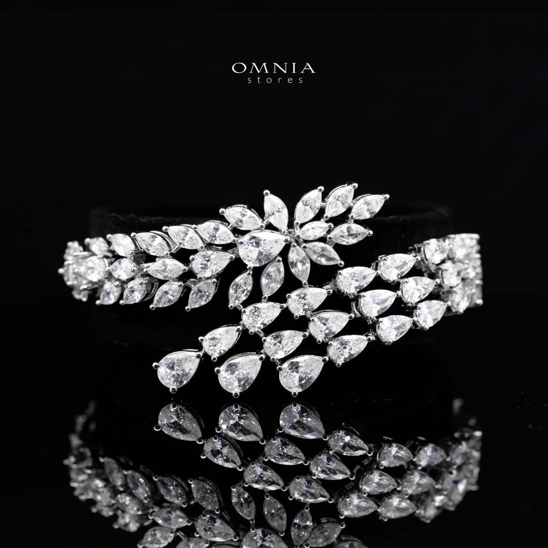 Omnia Rahaf Luxury Bridal Full Set – High-Quality Zircon & Rhodium Plated Jewelry - Image 3