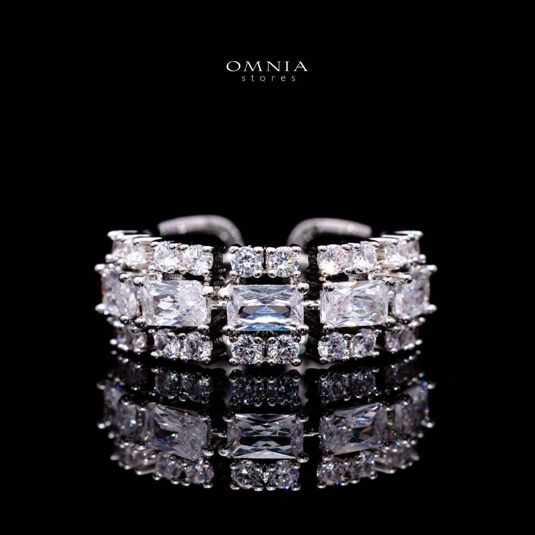 Omnia Hedieh White Bridal Full Set in High Quality Zircon Stone in Rhodium Plated - Image 4
