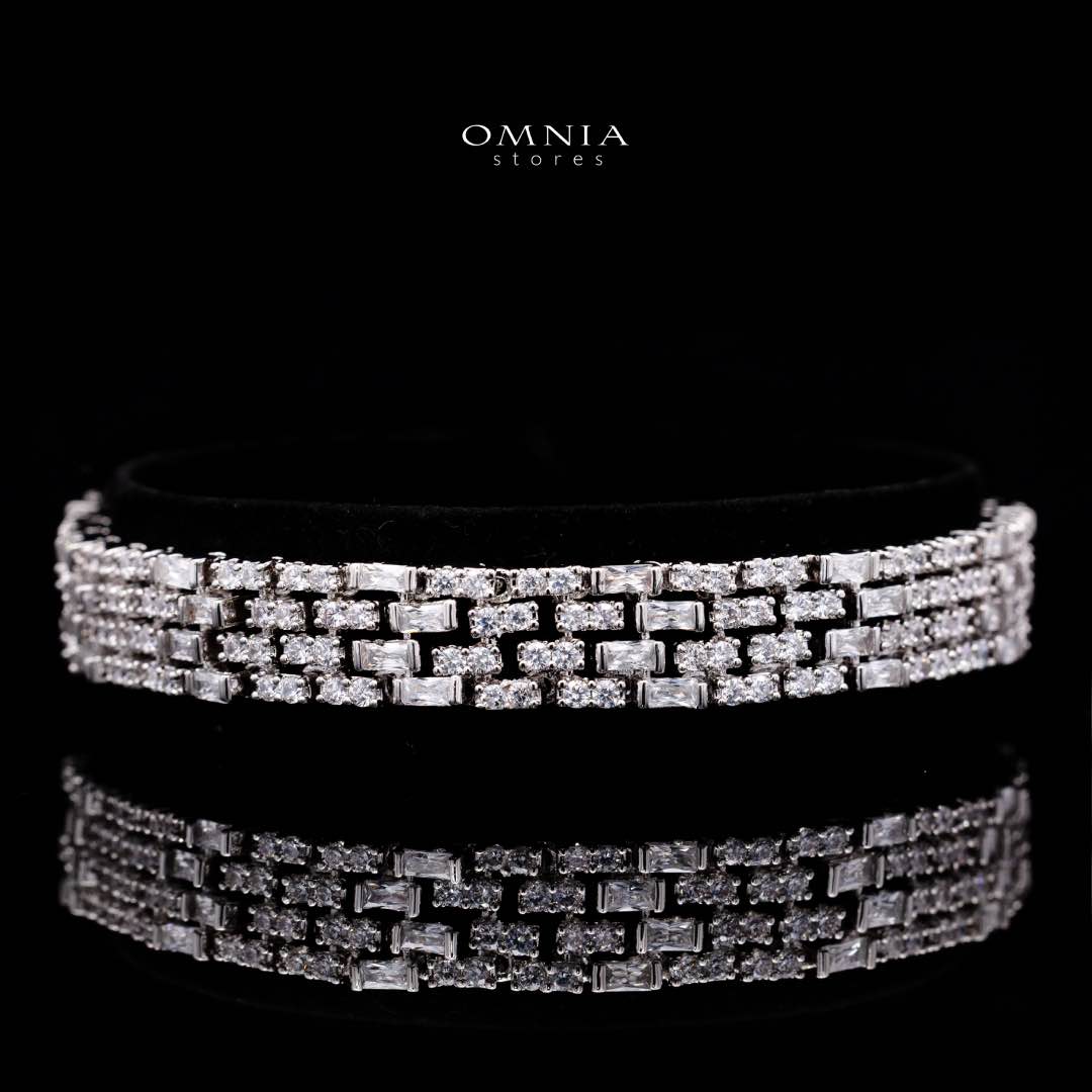 Omnia Zehra White Luxury Bridal Full Set in High Quality Zircon Stone in Rhodium Plated - Image 4
