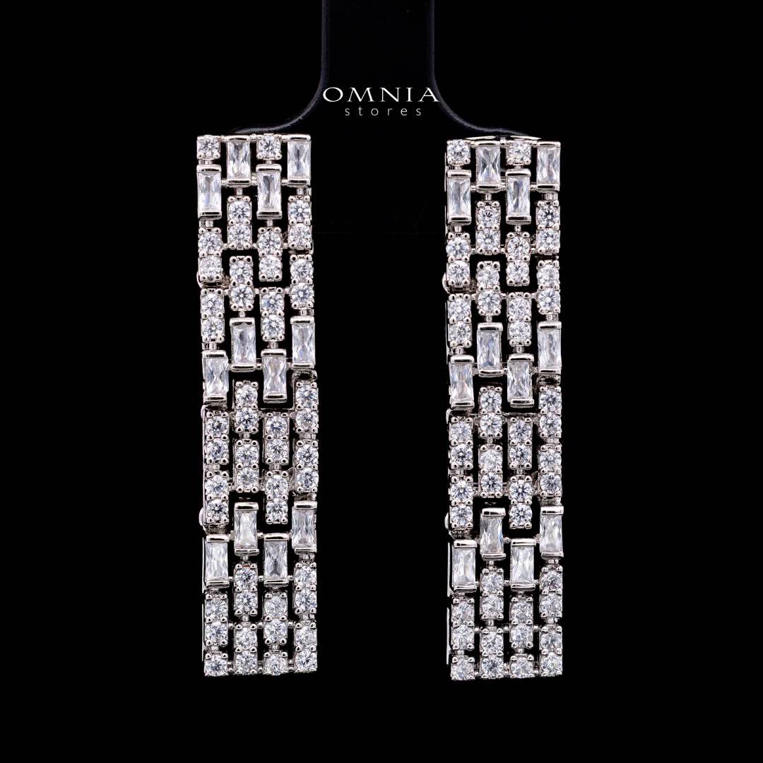 Omnia Zehra White Luxury Bridal Full Set in High Quality Zircon Stone in Rhodium Plated - Image 6