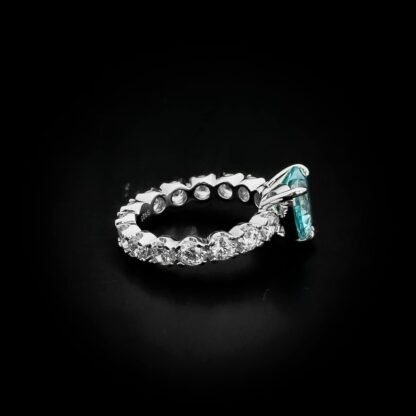 Omnia Sky Blue Heart Ring in 92.5 Silver with High-Quality Simulated Diamonds - Image 2