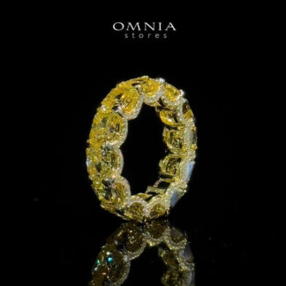 Omnia Agata Yellow .50 Carat Ring in 92.5 Silver High Quality Simulated diamonds