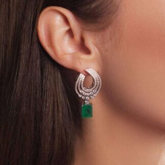 Omnia Makenzie Earring 92.5 Silver High Quality Simulated diamonds