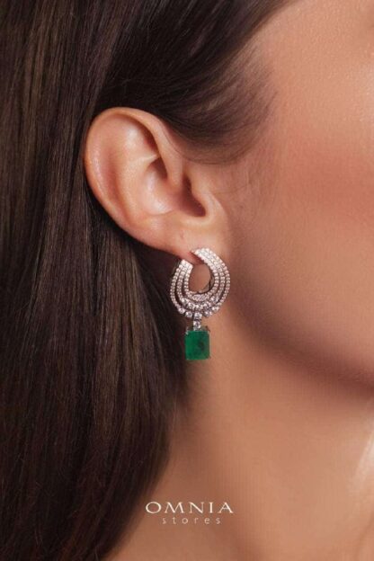 Omnia Makenzie Earring 92.5 Silver High Quality Simulated diamonds