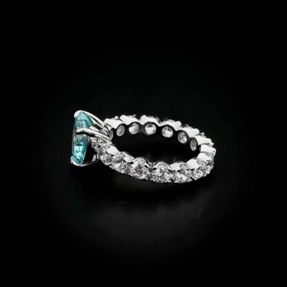 Omnia Sky Blue Heart Ring in 92.5 Silver with High-Quality Simulated Diamonds - Image 4