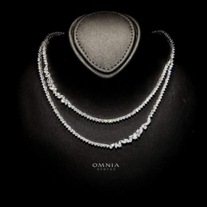 Omnia Samantha White Bridal Full Set in High Quality Zircon Stone Rhodium Plated - Image 2