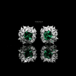 Omnia bassant Earrings In 92.5 Silver High Quality Simulated Diamonds