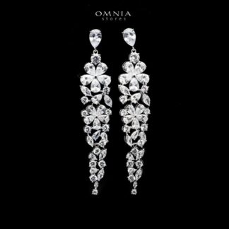 Omnia Floral Drop Earrings in 92.5 Silver With High Quality Zircon Stone