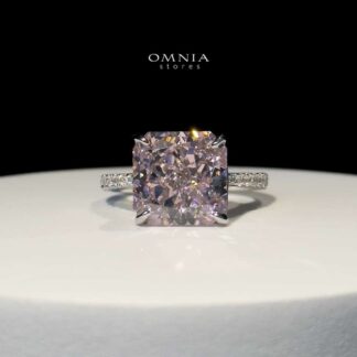Omnia Adele Pink 1.25 Carat Ring In 925 Silver High Quality Simulated Diamonds