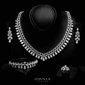 Omnia Noora White Bridal Full Set in 925 Silver High Quality Simulated Diamonds