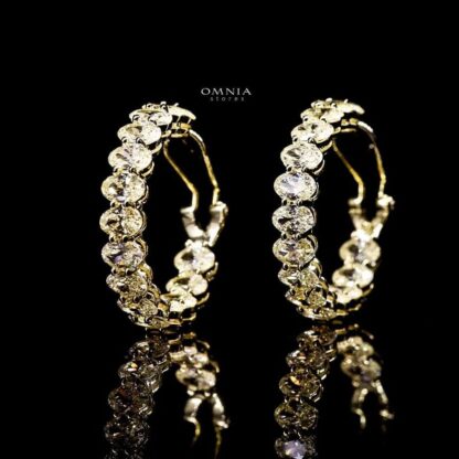 Omnia Selita Earrings 92.5 Silver In High Quality Simulated diamonds