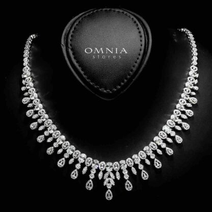 Omnia Nihal White Bridal Full Set in 925 Silver High Quality Simulated Diamonds - Image 2