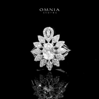 Omnia Nihal White Bridal Full Set in 925 Silver High Quality Simulated Diamonds - Image 3