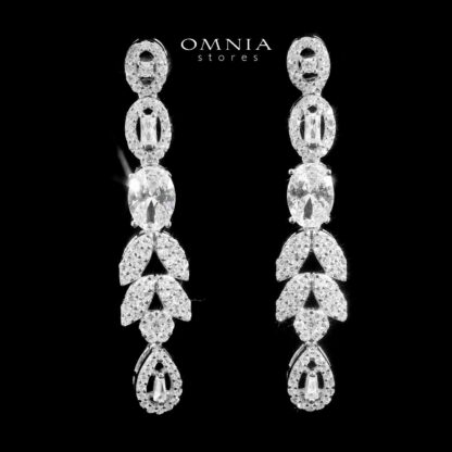 Omnia Nihal White Bridal Full Set in 925 Silver High Quality Simulated Diamonds - Image 4