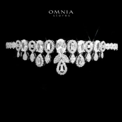Omnia Nihal White Bridal Full Set in 925 Silver High Quality Simulated Diamonds - Image 5