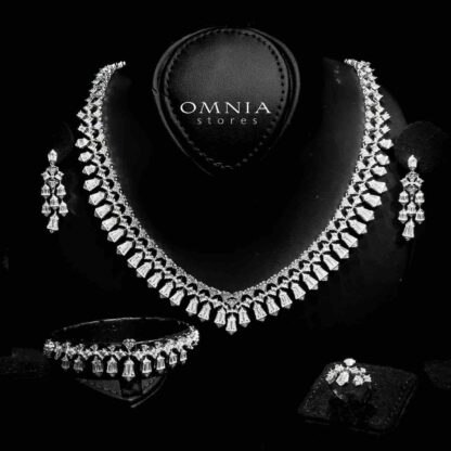 Omnia Noora White Bridal Full Set in 925 Silver High Quality Simulated Diamonds