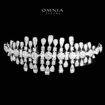 Omnia Bashayer White Bridal Full Set in 925 Silver High Quality Simulated Diamonds - Image 3