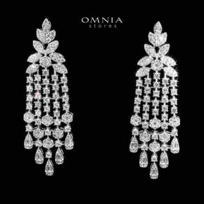 Omnia Bashayer White Bridal Full Set in 925 Silver High Quality Simulated Diamonds - Image 4