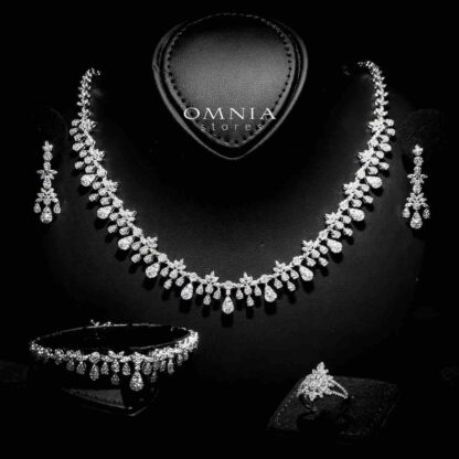 Omnia Ohood White Bridal Full Set in 925 Silver High Quality Simulated Diamonds