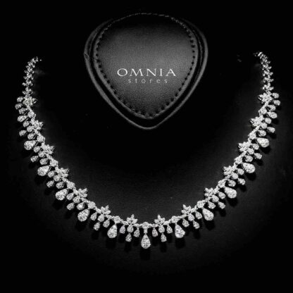 Omnia Ohood White Bridal Full Set in 925 Silver High Quality Simulated Diamonds - Image 2