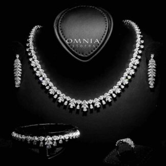 Omnia Omayra White Bridal Full Set in 925 Silver High Quality Simulated Diamonds