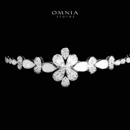 Omnia Qamar White Bridal Full Set in 925 Silver High Quality Simulated Diamonds - Image 3